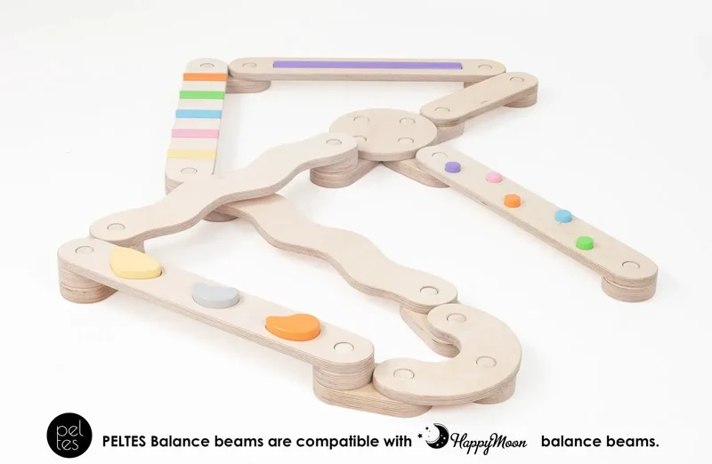 Poutres d'équilibre PELTES®, jouet Montessori, planche d'équilibre - Jeu de motricité enfant - Happymoon