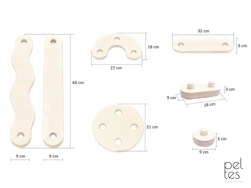 Poutres d'équilibre PELTES®, jouet Montessori, planche d'équilibre - Jeu de motricité enfant - Happymoon