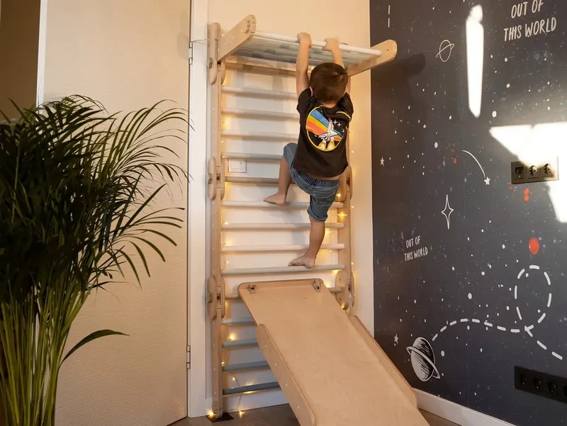 Support mural Happymoon®, transformez votre HM Climber en Stall Bar - Jeu de motricité enfant - Happymoon