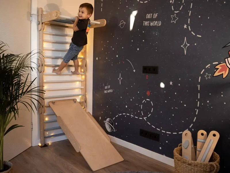 Support mural Happymoon®, transformez votre HM Climber en Stall Bar - Jeu de motricité enfant - Happymoon