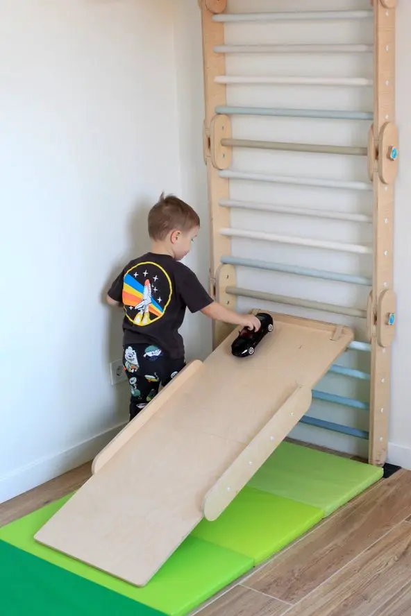 Support mural Happymoon®, transformez votre HM Climber en Stall Bar - Jeu de motricité enfant - Happymoon