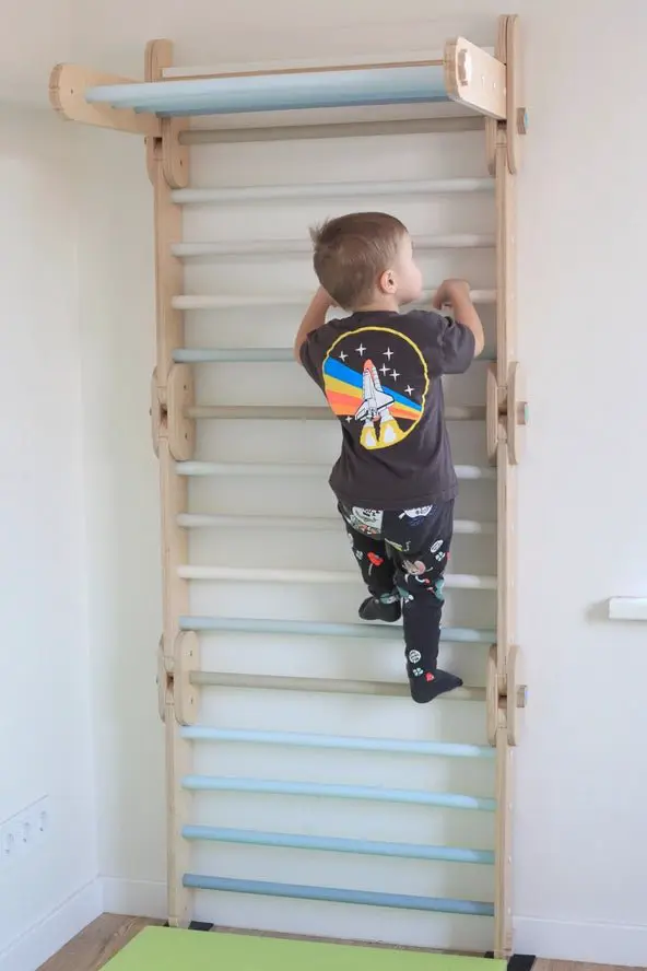 Support mural Happymoon®, transformez votre HM Climber en Stall Bar - Jeu de motricité enfant - Happymoon