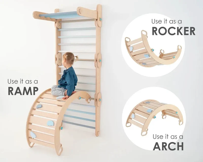 Arche d'Escalade + Rampe pour Alpiniste - Jeu de Motricité Enfant - Happymoon