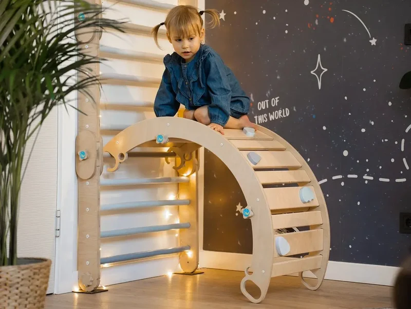 Arche d'Escalade + Rampe pour Alpiniste - Jeu de Motricité Enfant - Happymoon