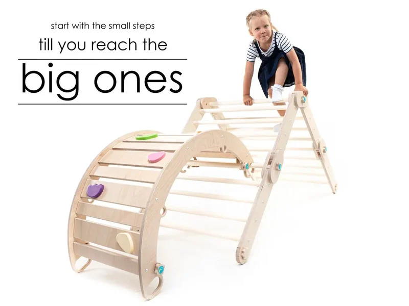 Arche d'Escalade + Rampe pour Alpiniste - Jeu de Motricité Enfant - Happymoon