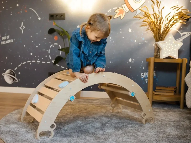 Arche d'Escalade + Rampe pour Alpiniste - Jeu de Motricité Enfant - Happymoon