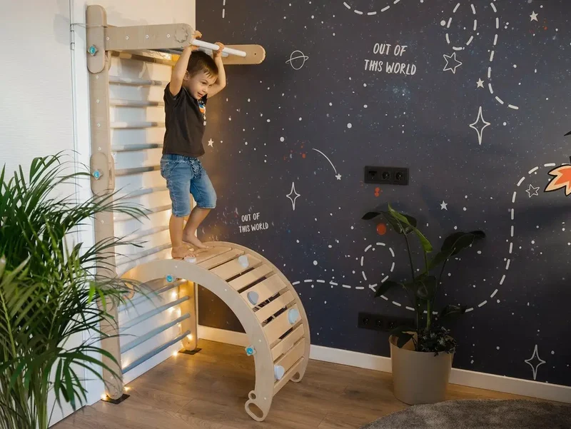 Arche d'Escalade + Rampe pour Alpiniste - Jeu de Motricité Enfant - Happymoon