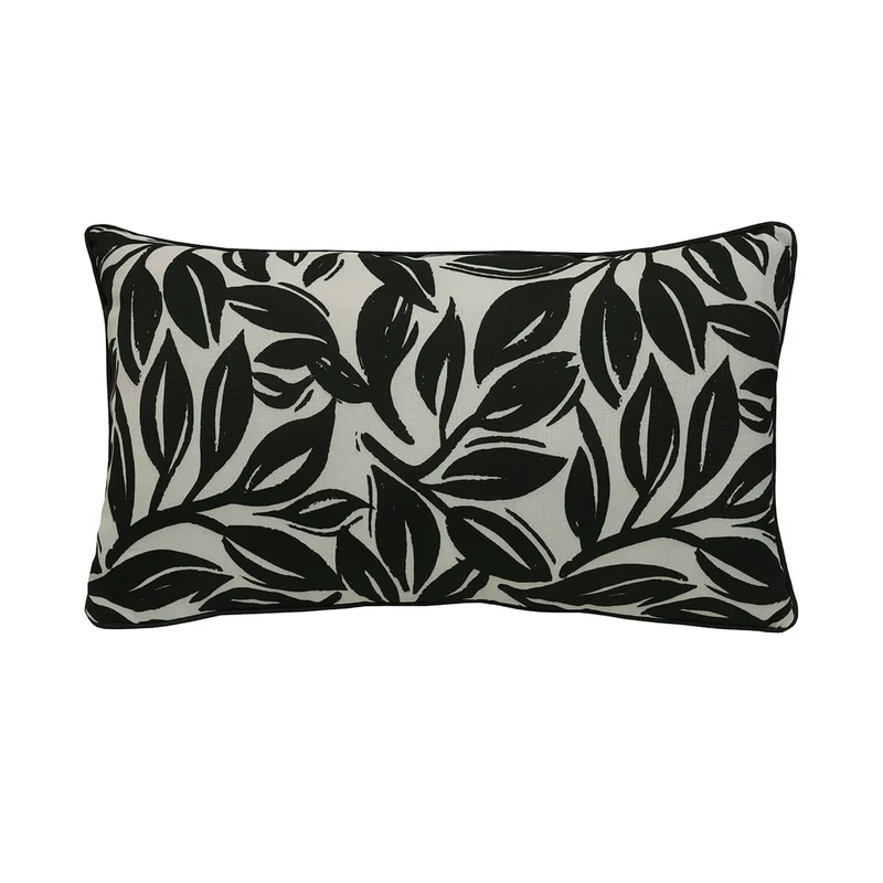 Coussin extérieur 14 x 26 po - Noir imprimé