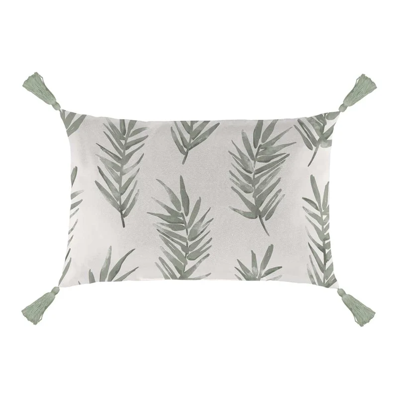 Coussin extérieur 12 x 18 po - Feuilles de palmiers