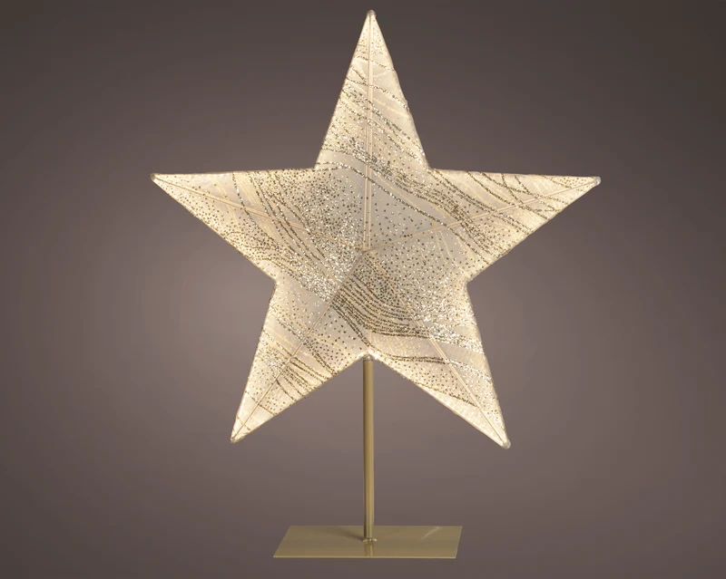 Stella LED in tessuto 13 x 58 x 68 cm bianco Peraga Christmas