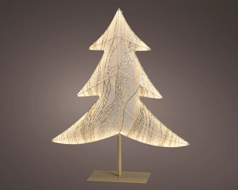 Albero LED in tessuto 13 x 54 x 65 cm bianco Peraga Christmas