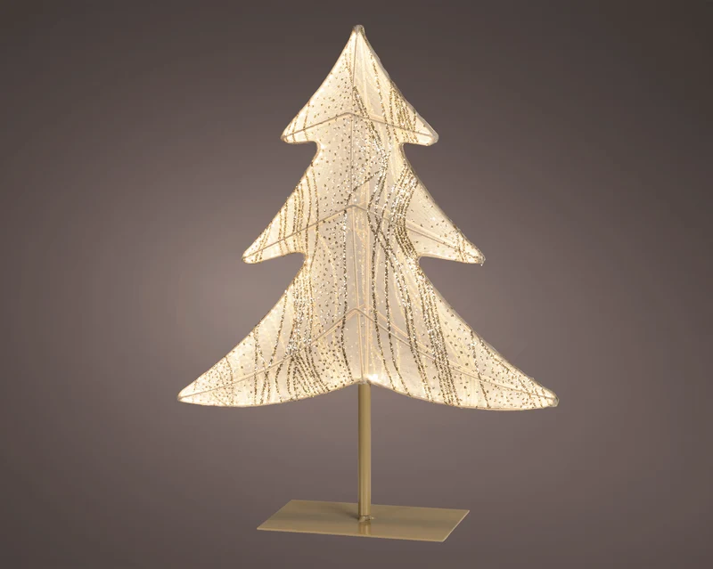 Albero LED in tessuto 11 x 41 x 53 cm bianco Peraga Christmas