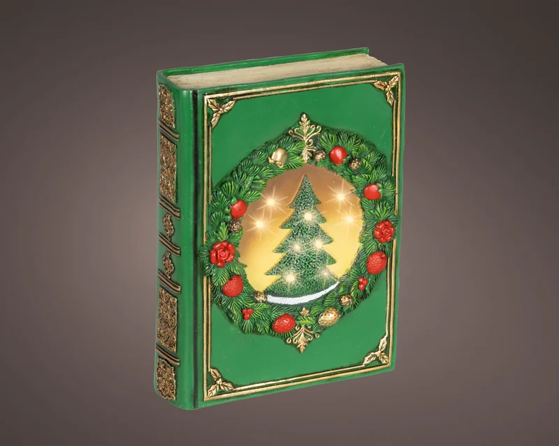 Libro LED in polyresin 6,5 x 16,5 x 22 cm multicolore Peraga Christmas