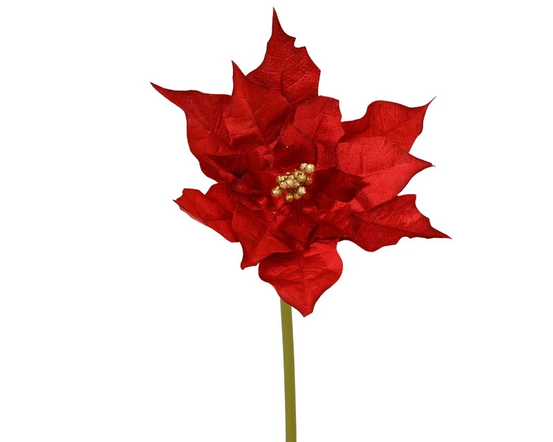 Poinsettia in velluto altezza 120 cm rosso Peraga Christmas