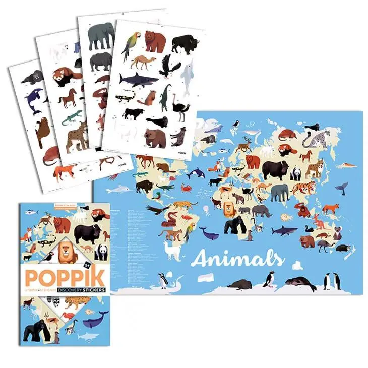 Les animaux du monde - Poster en stickers - Discovery 5+