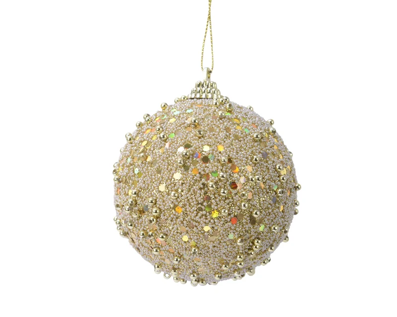 pallina di natale in foam D 8 cm oro chiaro Peraga Christmas