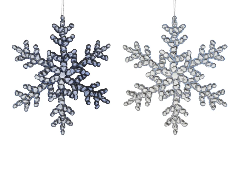 Pendente fiocco di neve sagomato 15 x 15 cm colori modello assortito Peraga Christmas