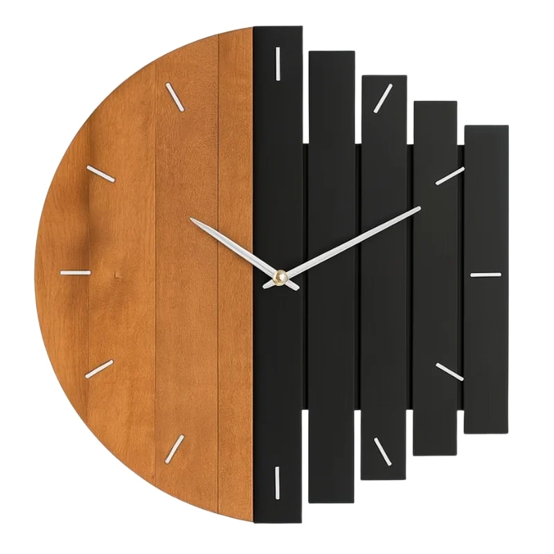 WoodForm – Rustik vægur i træ med klassisk 3D-design
