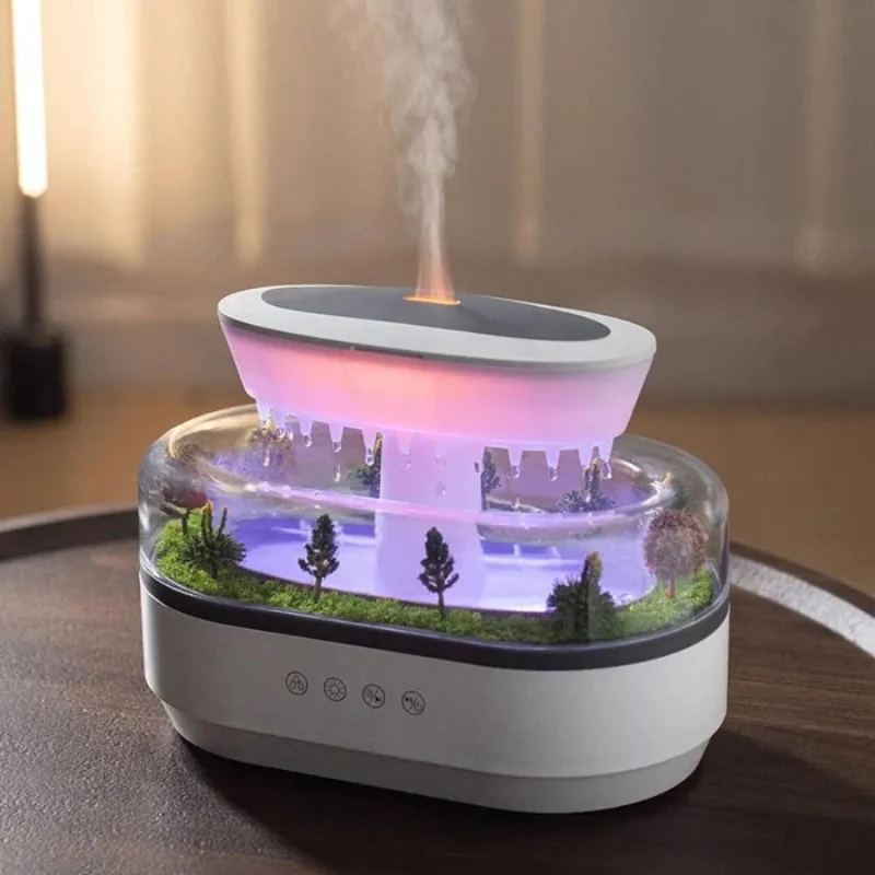 GlowMist – Regnsky Aroma Diffuser med Flerfarvet LED Natlys