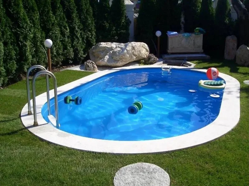 Happy Pool metalen zwembad Grijs ovaal 614 cm x 300 cm x 135 cm