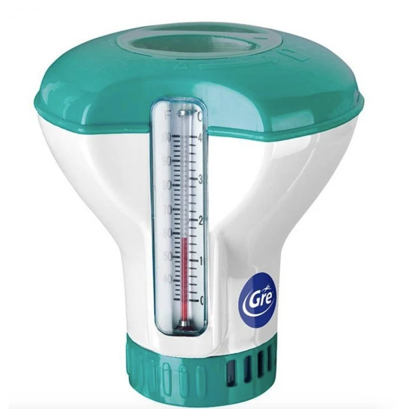 Gre – Dosificador combi con termómetro pastillas 20 g para piscina
