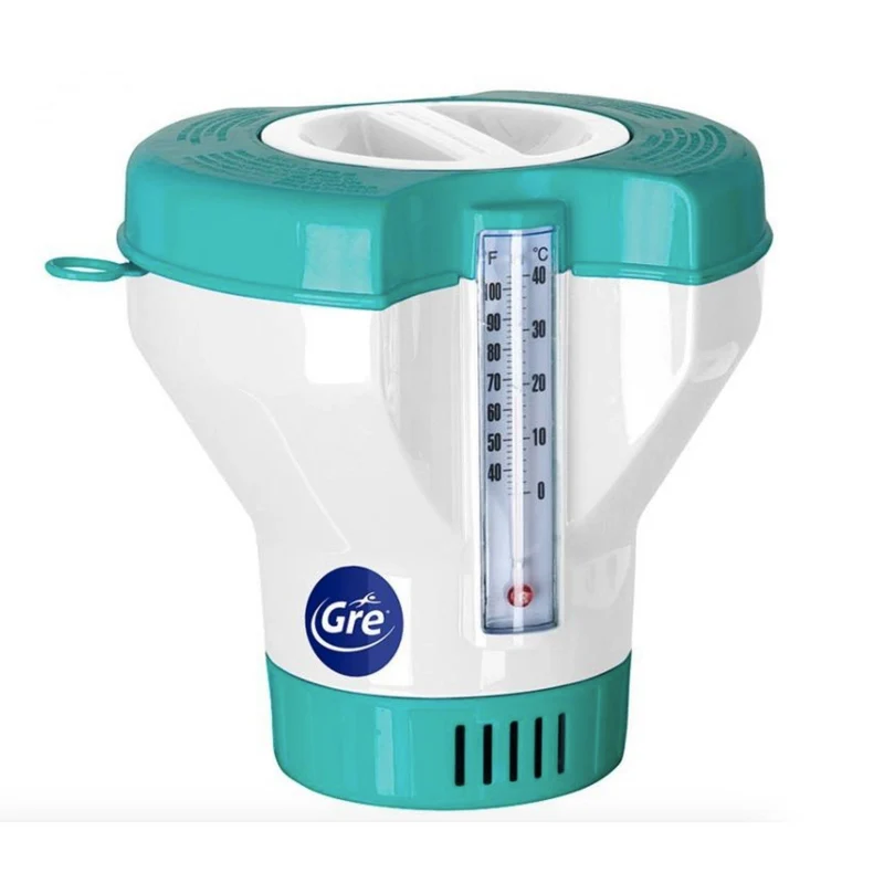 Gre – Dosificador de cloro flotante con termómetro para piscina