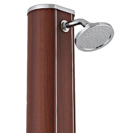 Gre - Ducha solar redonda aspecto madera 32 litros DSALR32W