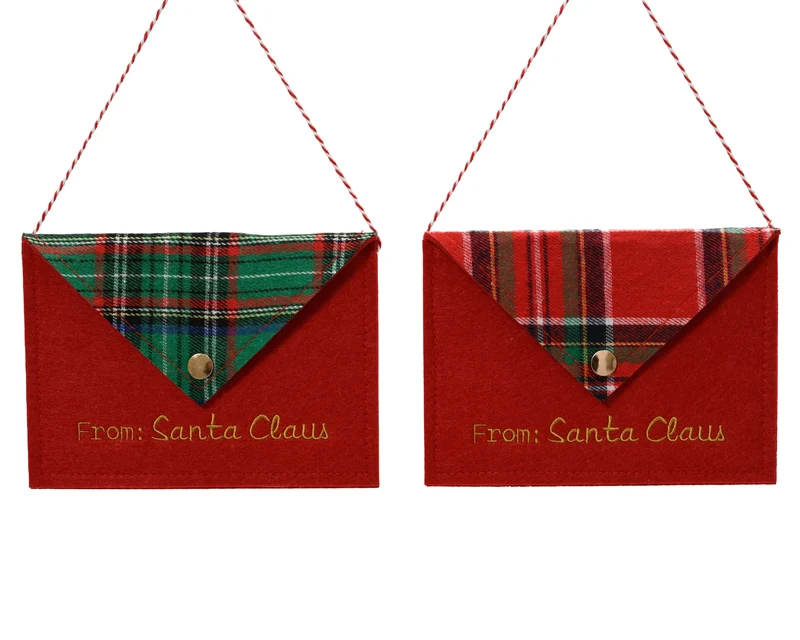 Pendente lettera in feltro fantasia quadretti 17 x 0,9 x 12,5 cm colori modello assortito Peraga Christmas
