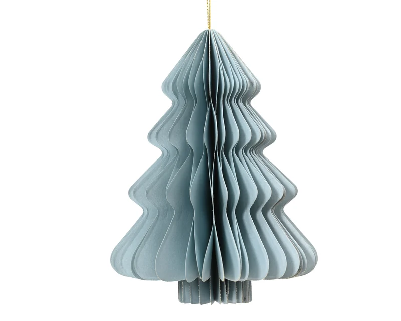 Albero in carta FSC a 40 strati D 30 cm altezza 40 cm azzurro polvere Peraga Christmas