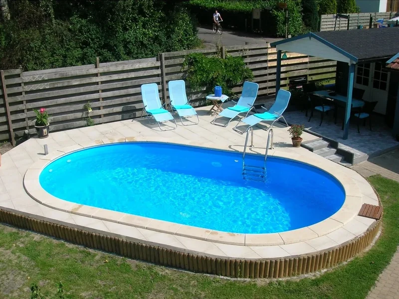 Happy Pool metalen zwembad Grijs ovaal 900 cm x 500 cm x 135 cm