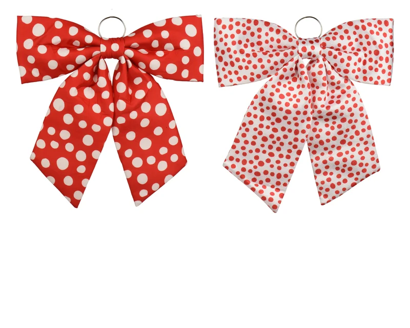 Fiocco decorativo in poliestere 48 x 52 cm rosso/bianco Peraga Christmas