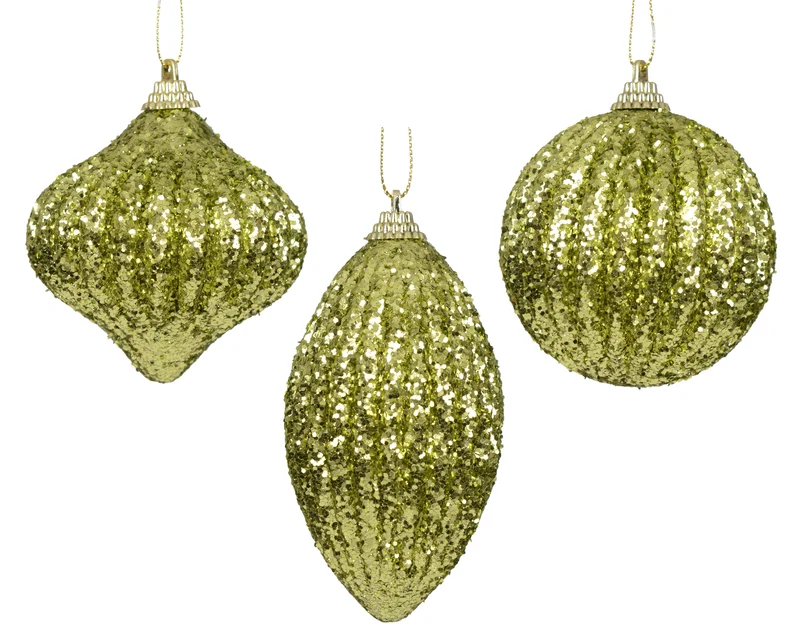 pallina di natale in foam glitter D 8 cm verde pistacchio Peraga Christmas