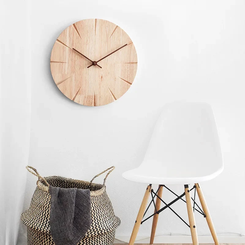 NordicLume – Moderne Skandinavisk Støjsvagt Vægur med Minimalistisk Design