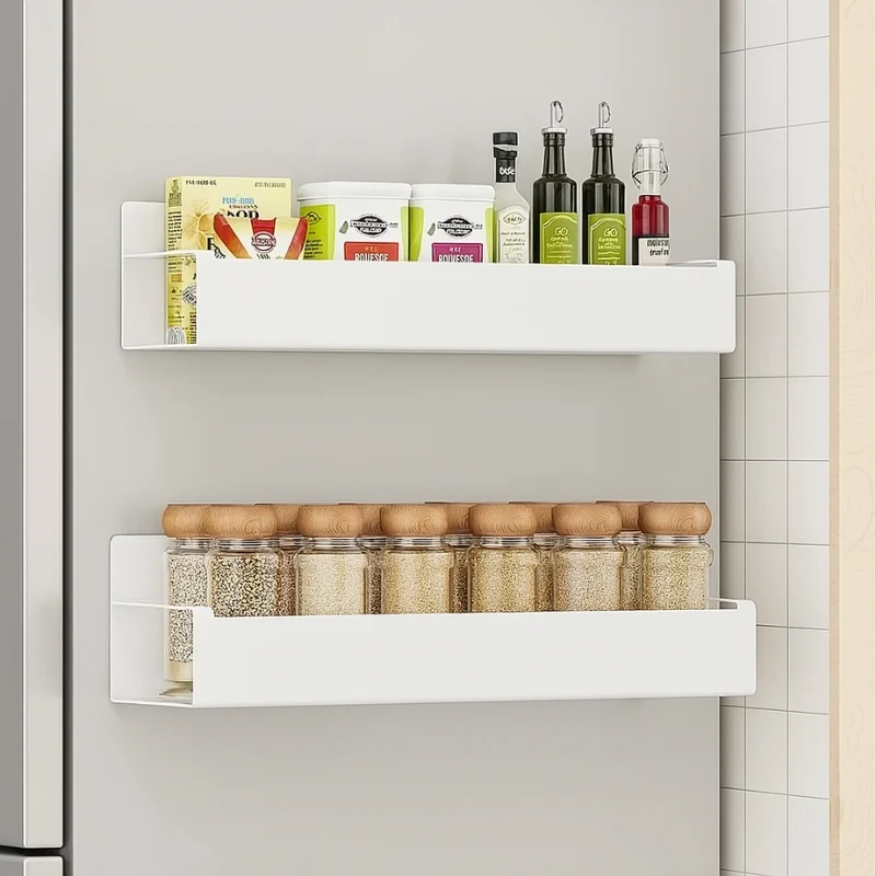 MagnaShelf – Vægmonteret magnetisk sidehylde til køleskab eller vaskemaskine