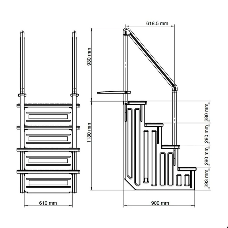 Gre Escalera interior para piscina enterrada EPE30