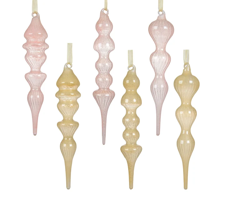 Pendente in vetro trasparente D 4 cm altezza 18 cm colori modello assortito Peraga Christmas