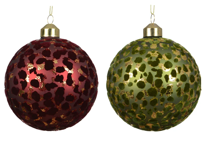pallina di natale in vetro opaca floccata D 10 cm colori modello assortito Peraga Christmas