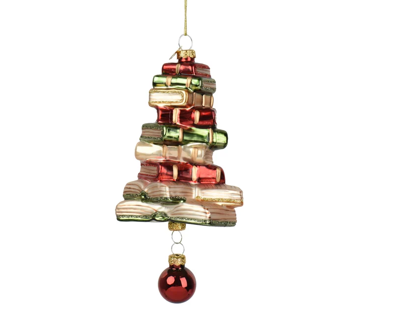 Pendente libro con pallina di natale in vetro 6,7 x 6,8 x 15,5 cm multicolore Peraga Christmas