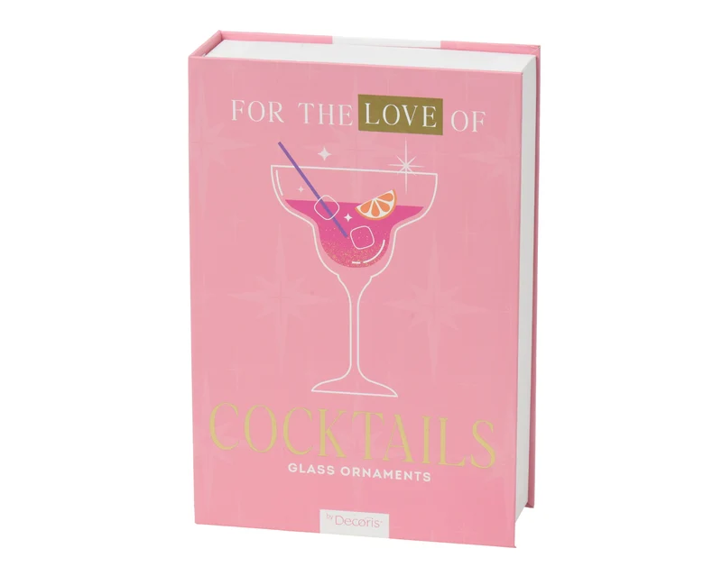 Pendente libro cocktail in vetro glitter D 4,8 cm colori modello assortito Peraga Christmas