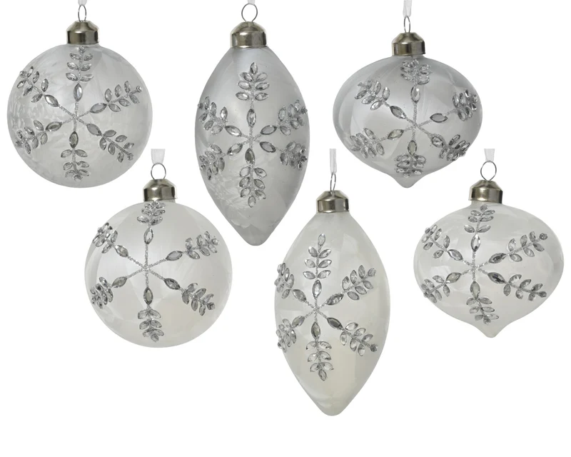 pallina di natale in vetro finitura ghiaccio D 8 cm colori modello assortito Peraga Christmas