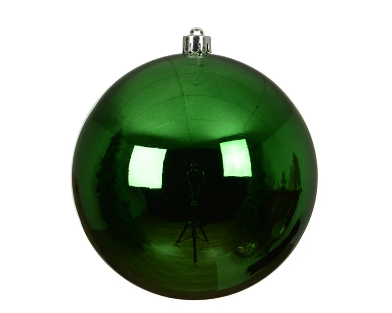 pallina di natale infrangibile lucida D 14 cm verde brillante Peraga Christmas