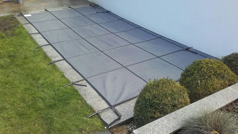 Veiligheid Winterzeil Grijs voor een Rechthoek zwembad 950 cm x 350 cm
