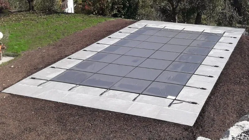 Veiligheid Winterzeil Grijs voor een Rechthoek zwembad 850 cm x 300 cm