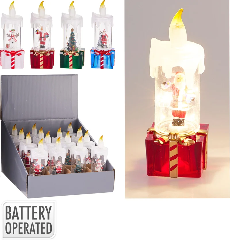 Candela con figura interna in acrilico D5 x H15 cm PERAGA CHRISTMAS