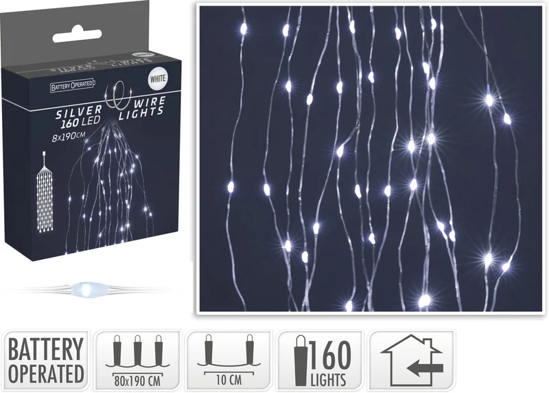 Cascata luminosa 160 micro LED bianco ghiaccio PERAGA CHRISTMAS