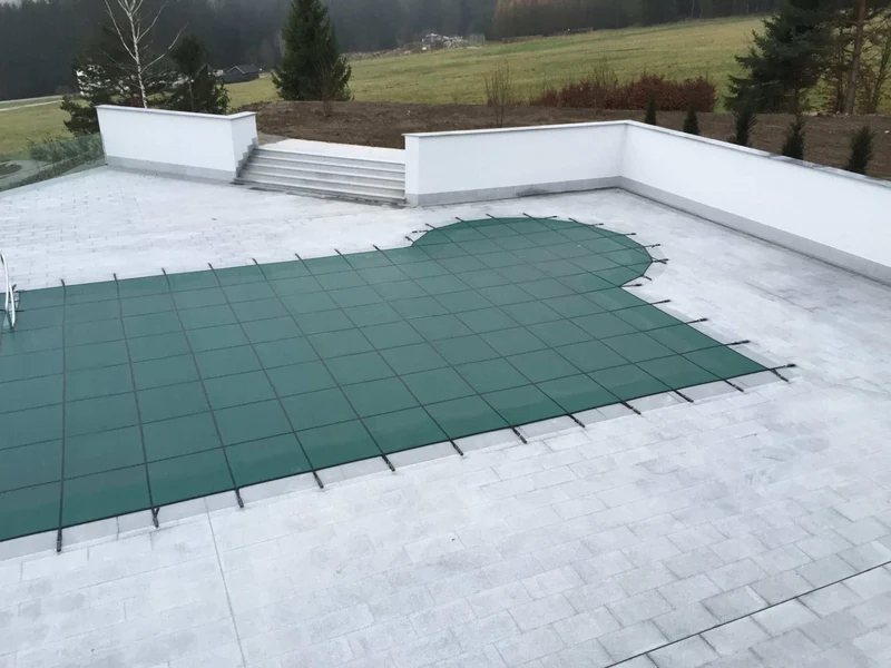 Veiligheid Winterzeil Groen voor een Rechthoek zwembad 650 cm x 400 cm