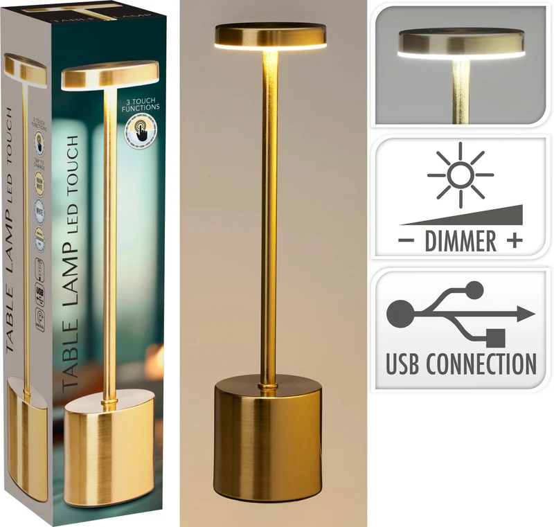 Lampada LED USB 8 x 34 cm oro PERAGA CHRISTMAS