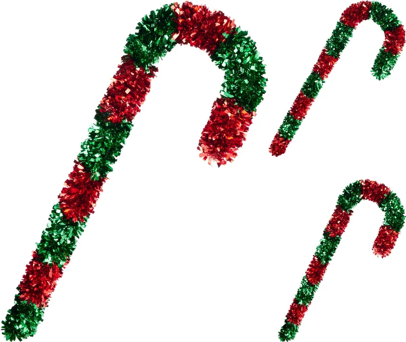 Bastoncino decorativo in tinsel 90 cm modello assortito PERAGA CHRISTMAS