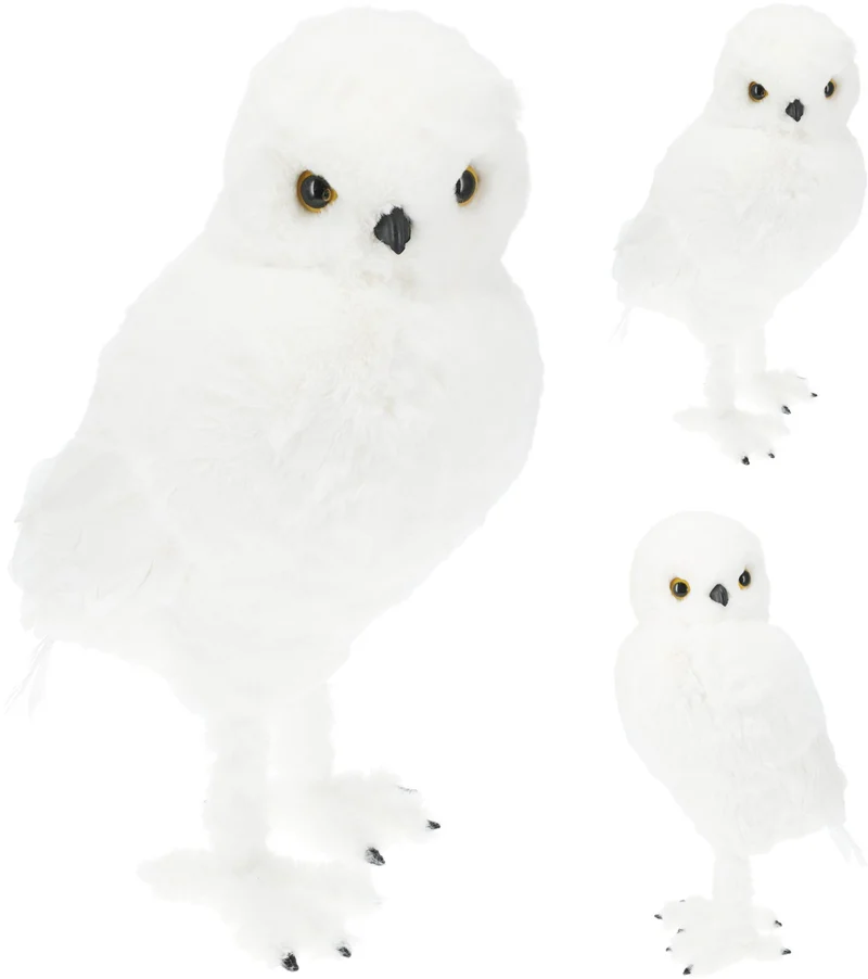 Gufo decorativo 49 cm bianco modello assortito PERAGA CHRISTMAS