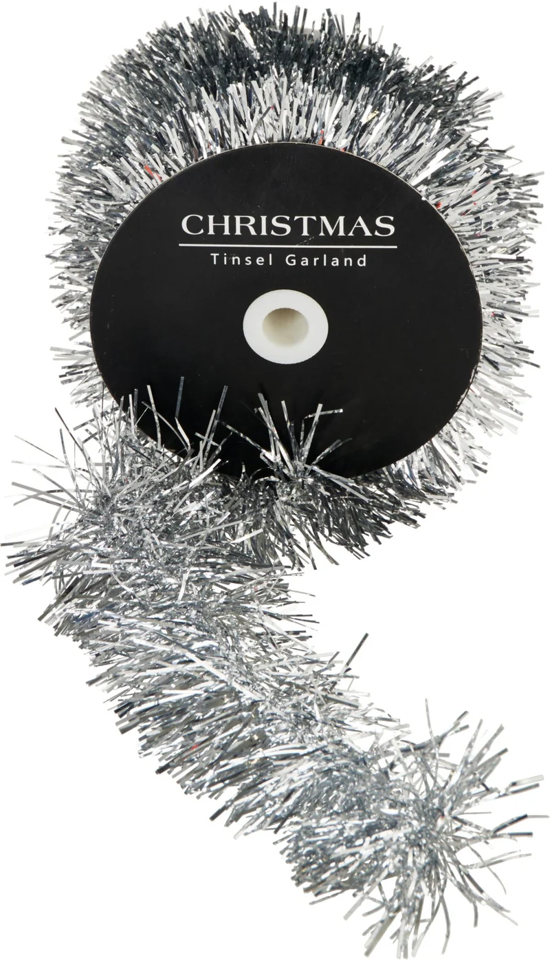 Ghirlanda tinsel in rotolo 10 m argento PERAGA CHRISTMAS